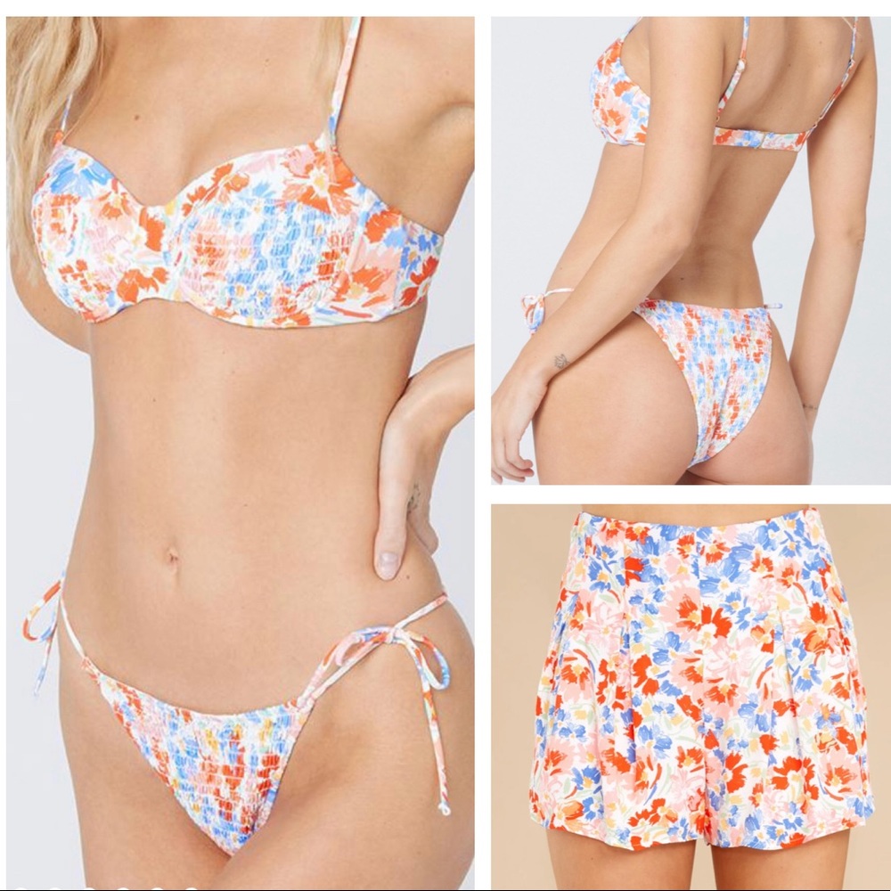 SOLD** L Space 3 piece swim set & shorts